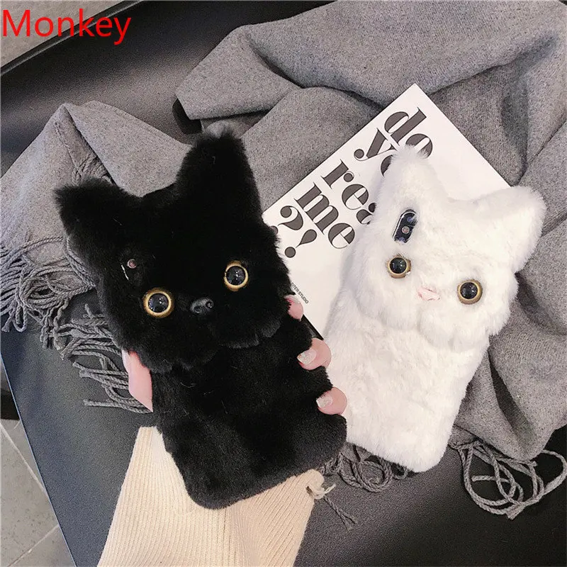3D Cute Plush Cat Case For OPP - Realme C67 评论和价格
