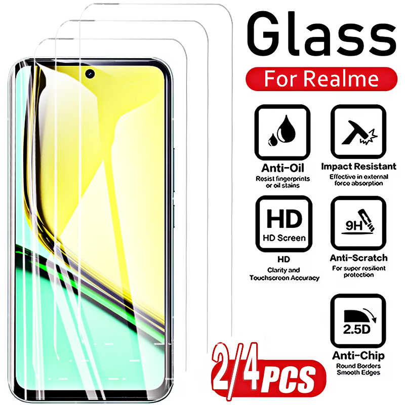 2/4PCS Front Tempered Glass fo - Realme C67 评论和价格