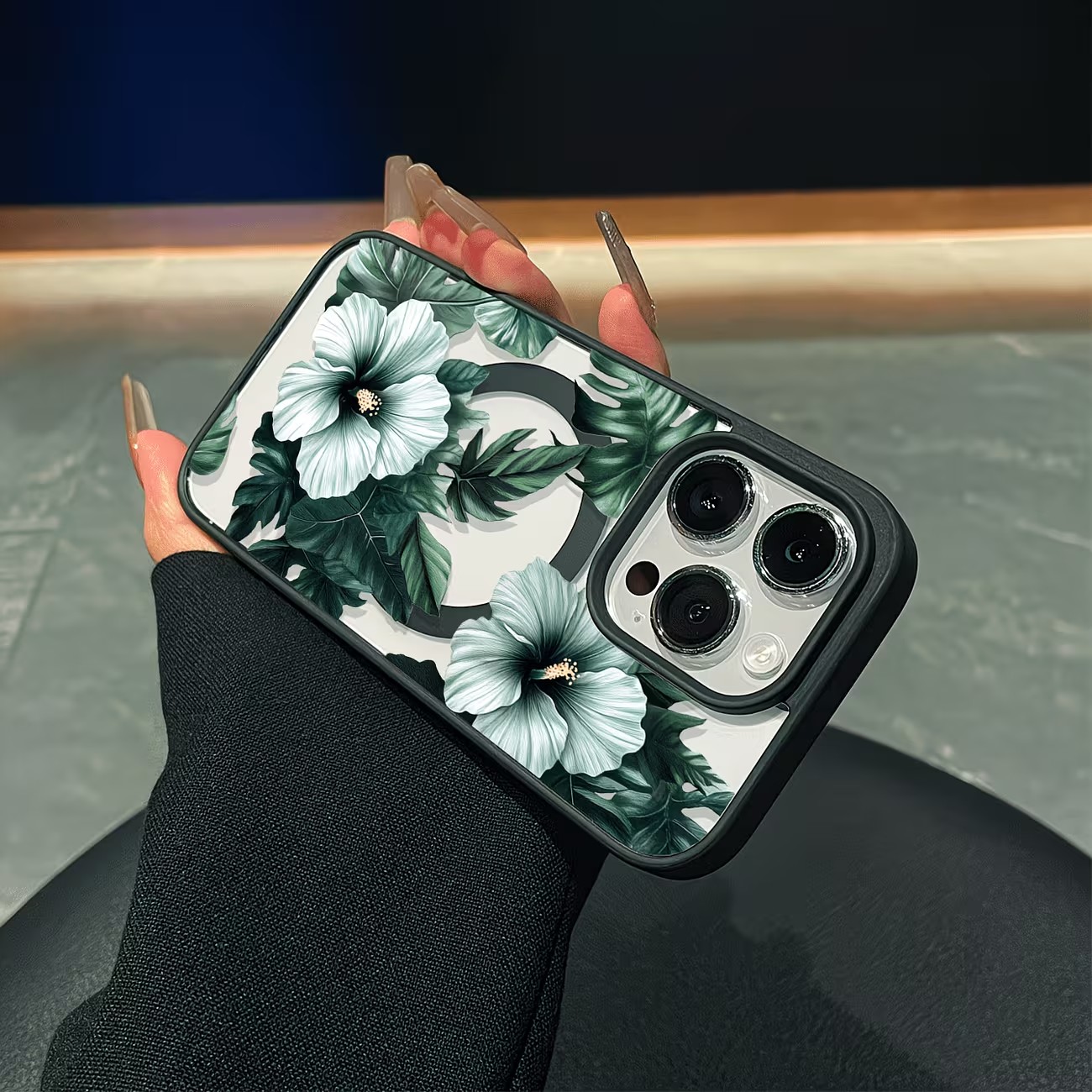 Green Floral Print Phone Case  - Apple Iphone 15 评论和价格